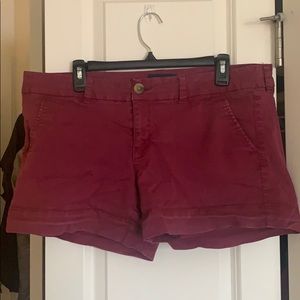Maroon American Eagle Chino Shorts